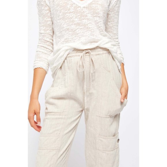 Free People Feelin Good Utility Pull-On Pants XS in Natural - Picture 5 of 11